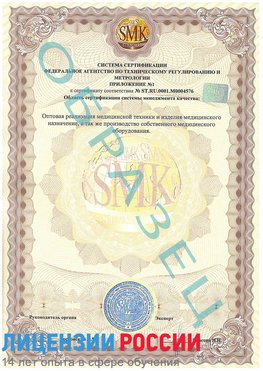 Образец сертификата соответствия (приложение) Клин Сертификат ISO 13485